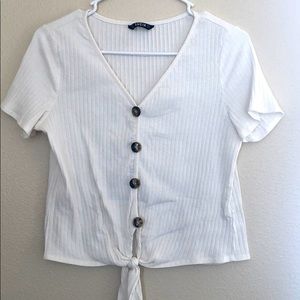 Button down cropped shirt